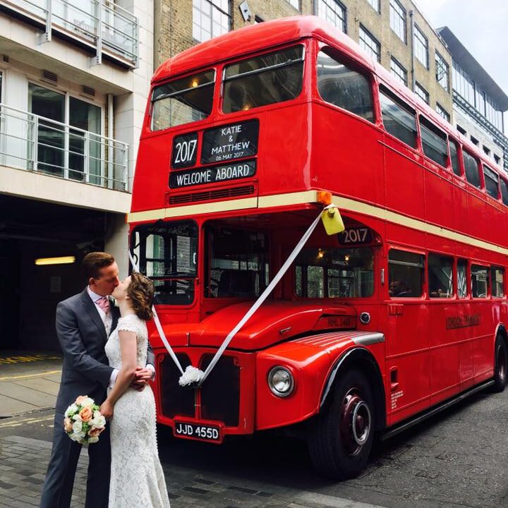 Wedding bus hire with personalised blind