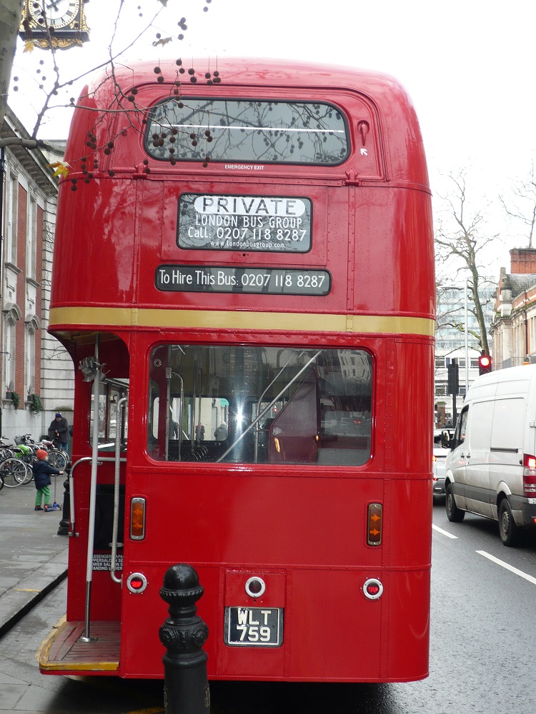 Red Routemaster back private hire