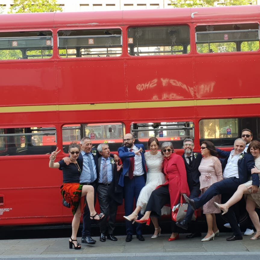 Wedding in a Routemaster bus