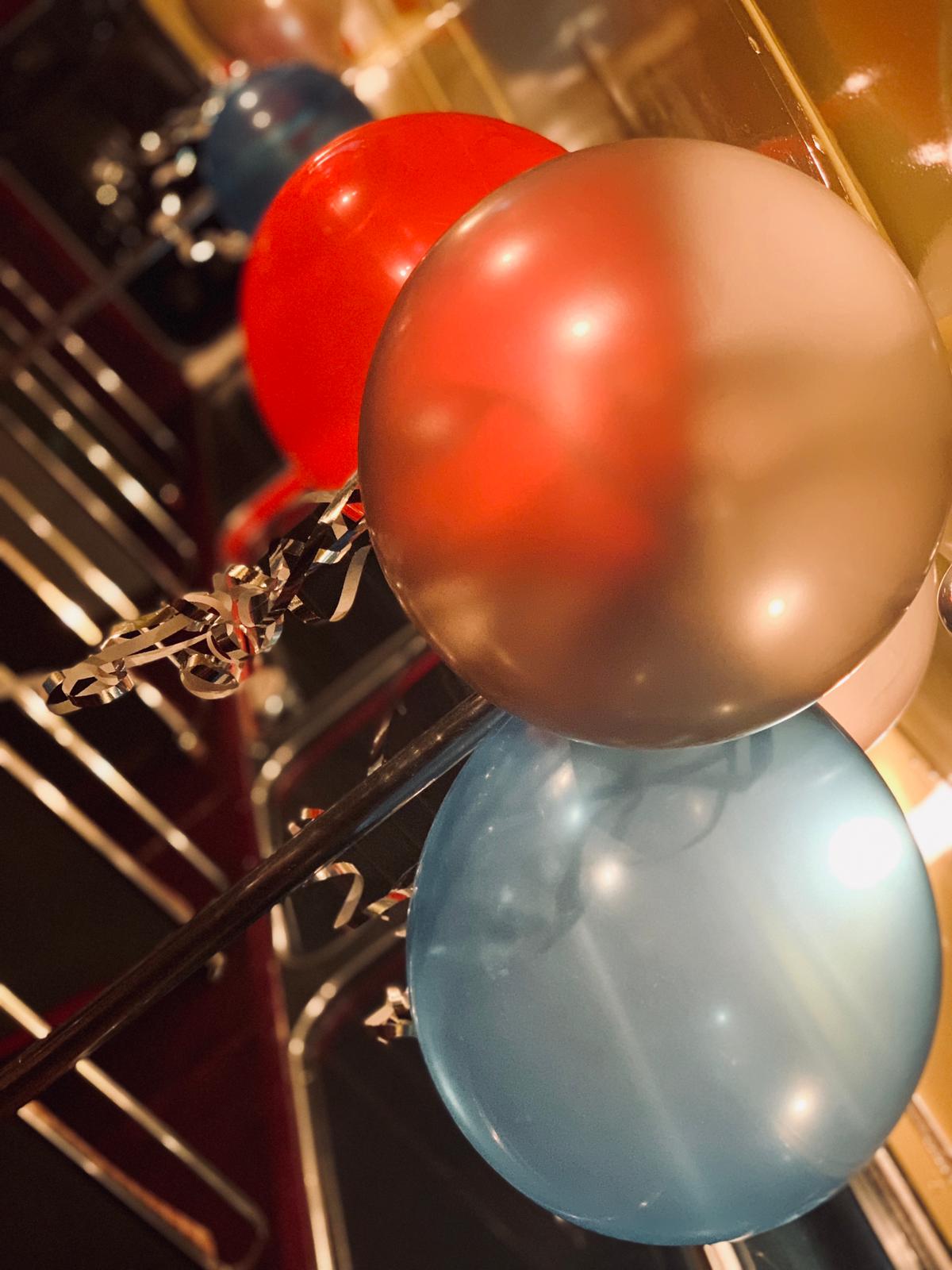 Balloons in a Routemaster Party Bus