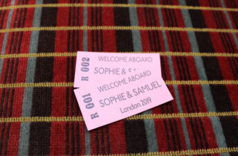 Personalised wedding bus tickets